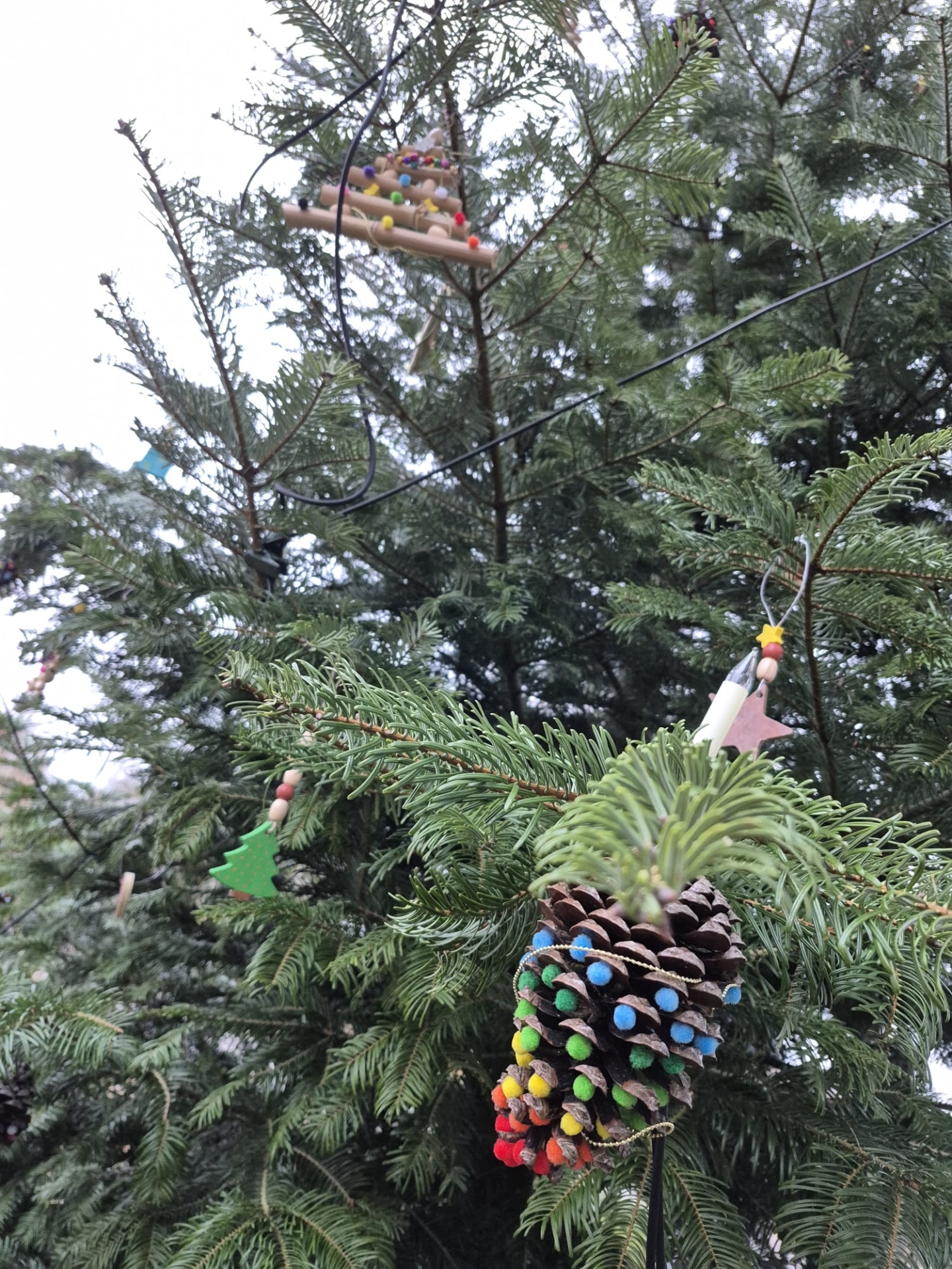 Decorated Christmas tree in the town center