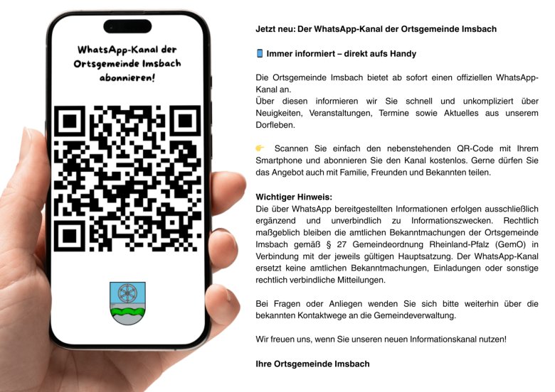 QR Code für den WhatsApp-Kanal der OG Imsbach